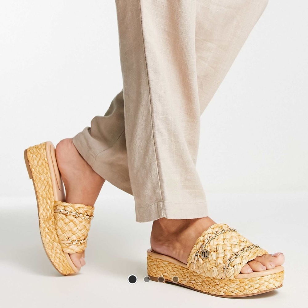River Island Raffia Flatform Sandals